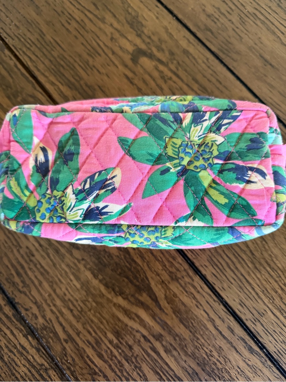 Vera Bradley Floral Cosmetic Pencil Case Cosmetic Bag Vintage Pattern Pink Blue - Picture 3 of 10